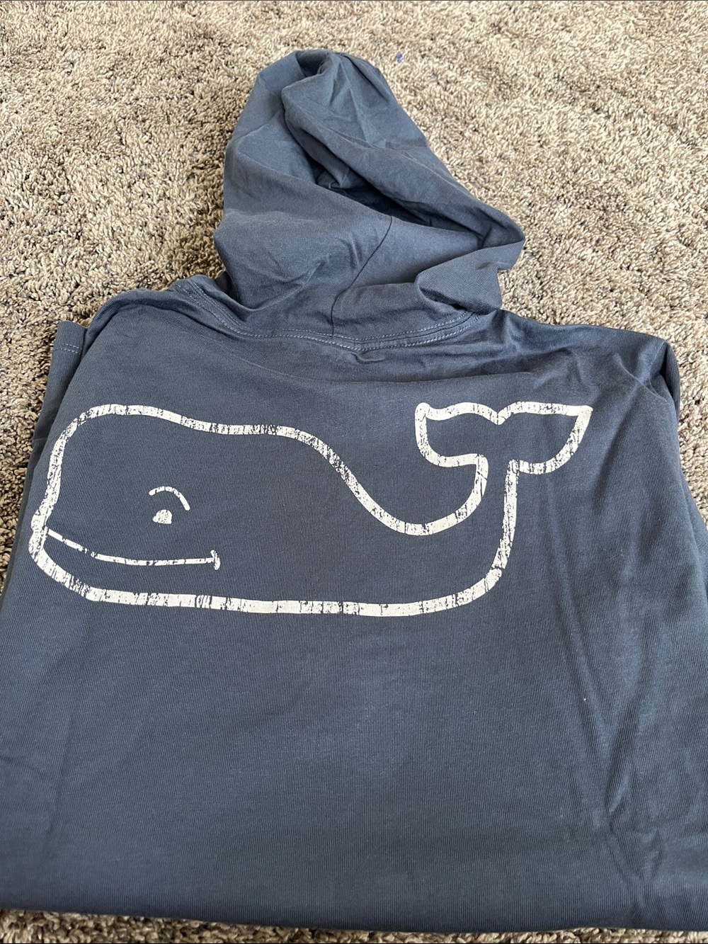 Vineyard Vines blue Whale Pullover Hoodie. New!  Large -16! Lightweight. Cotton